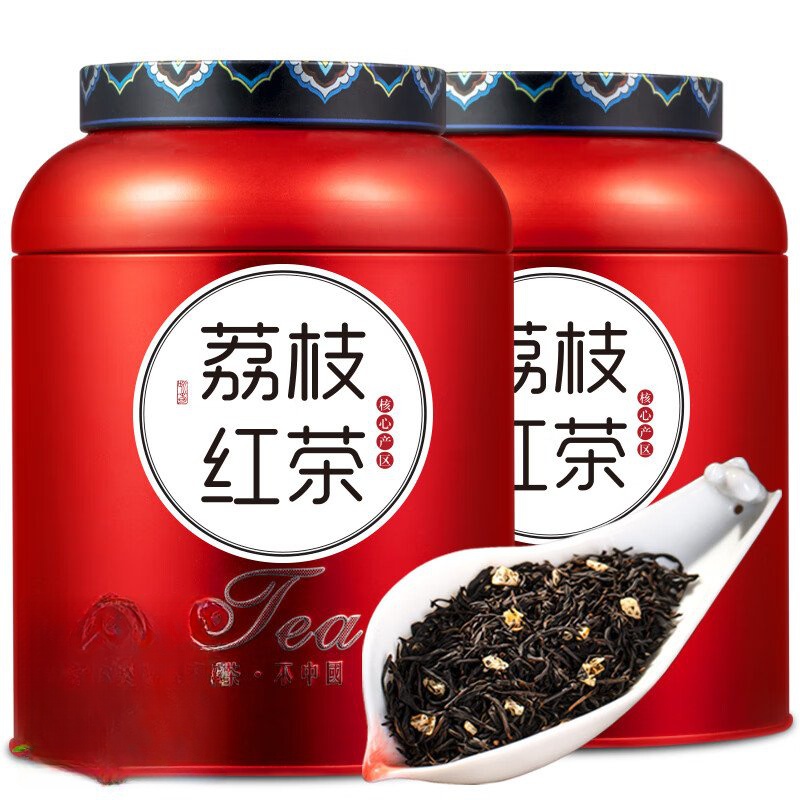 小茶日记 荔枝红茶茶叶正山小种红茶罐装250g*2罐茶叶送礼品袋