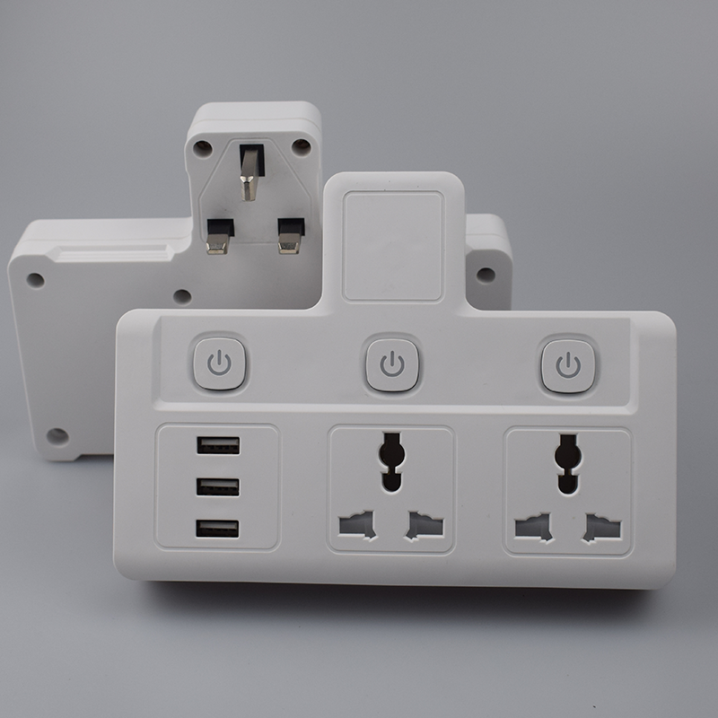 英标一转三万用不带usb英标多用插座转换器多孔无线拖板英规插排多