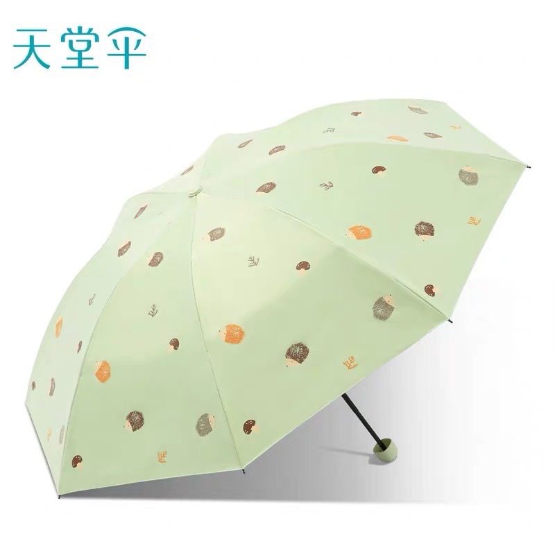 天堂伞 正品小巧防晒遮阳伞晴雨两用33907E百变精灵 浅绿色