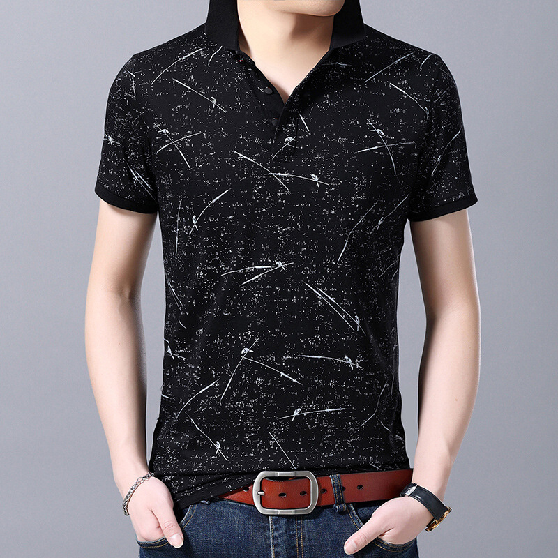 梵克公牛男士t恤夏季短袖男翻领薄款商务休闲流体恤小衫半袖夏天衣服