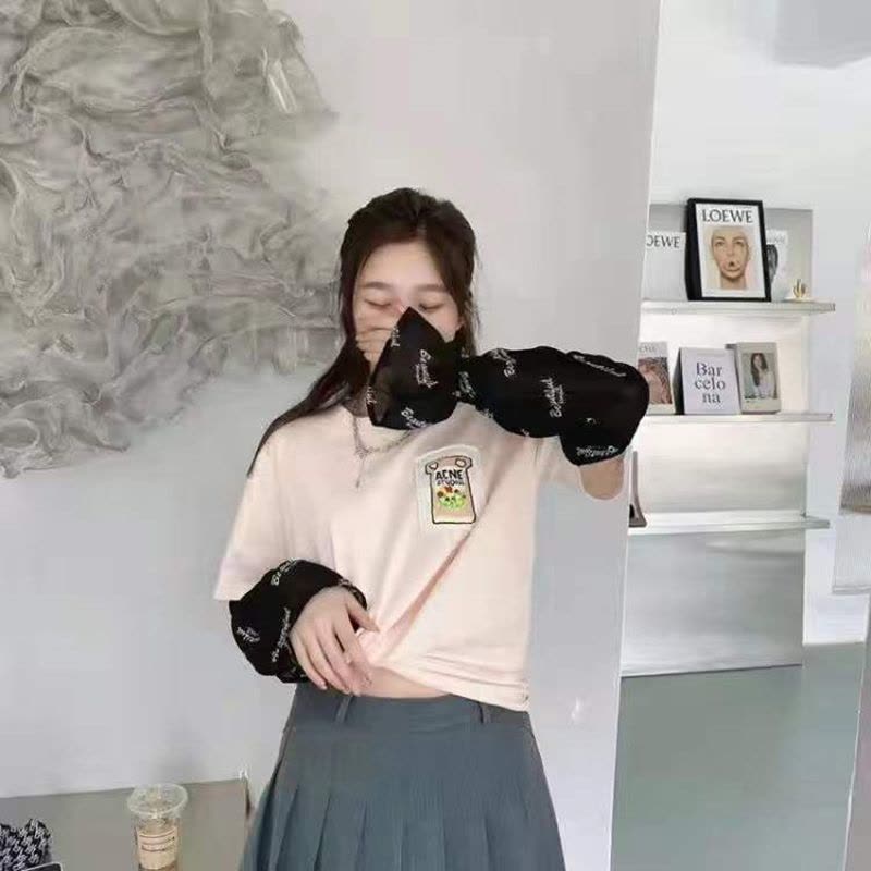 宽松冰丝袖套防晒冰袖女ins网红夏季护臂套袖子开车骑车手套百搭莎丞图片