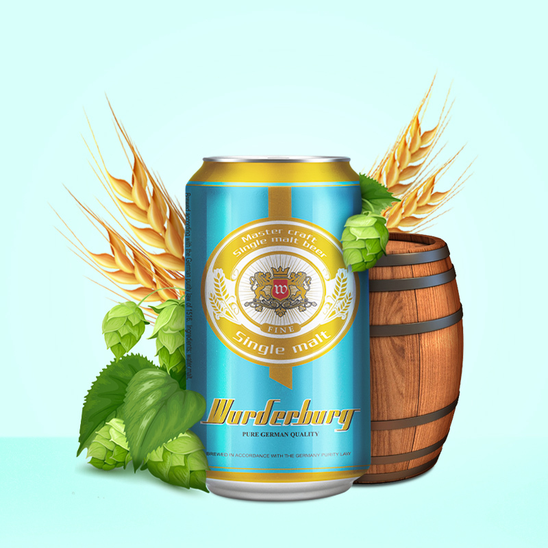 沃德古堡wurderburg 单一麦芽精酿啤酒320mL*6听国产整箱装清澈型