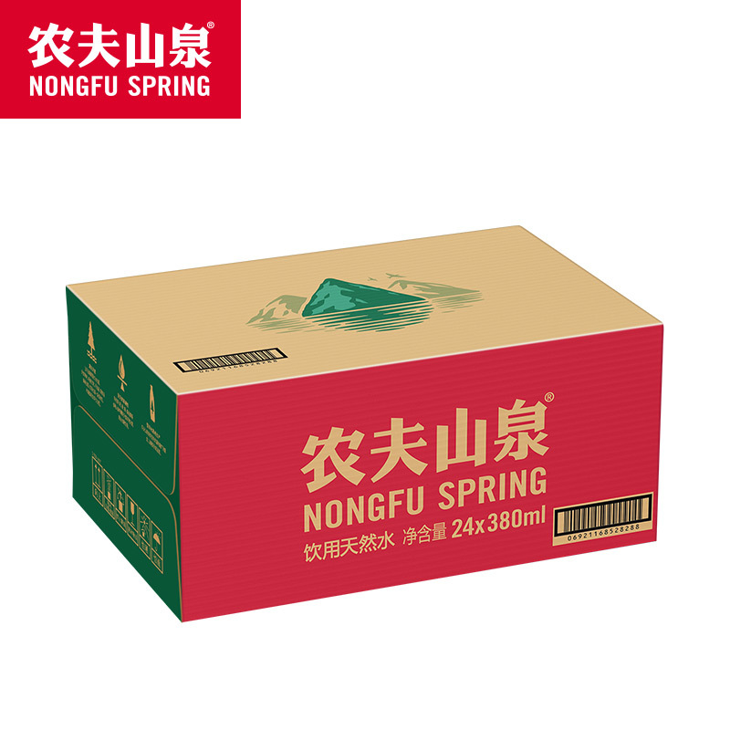 农夫山泉380ml 饮用天然水24瓶整箱 农夫弱碱性瓶装水