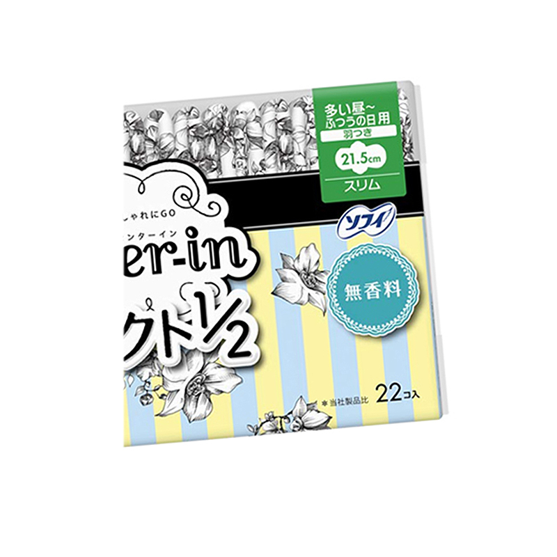 UNICHARM尤妮佳CENTERIN无香型日用棉柔超薄护翼卫生巾215MM22片装