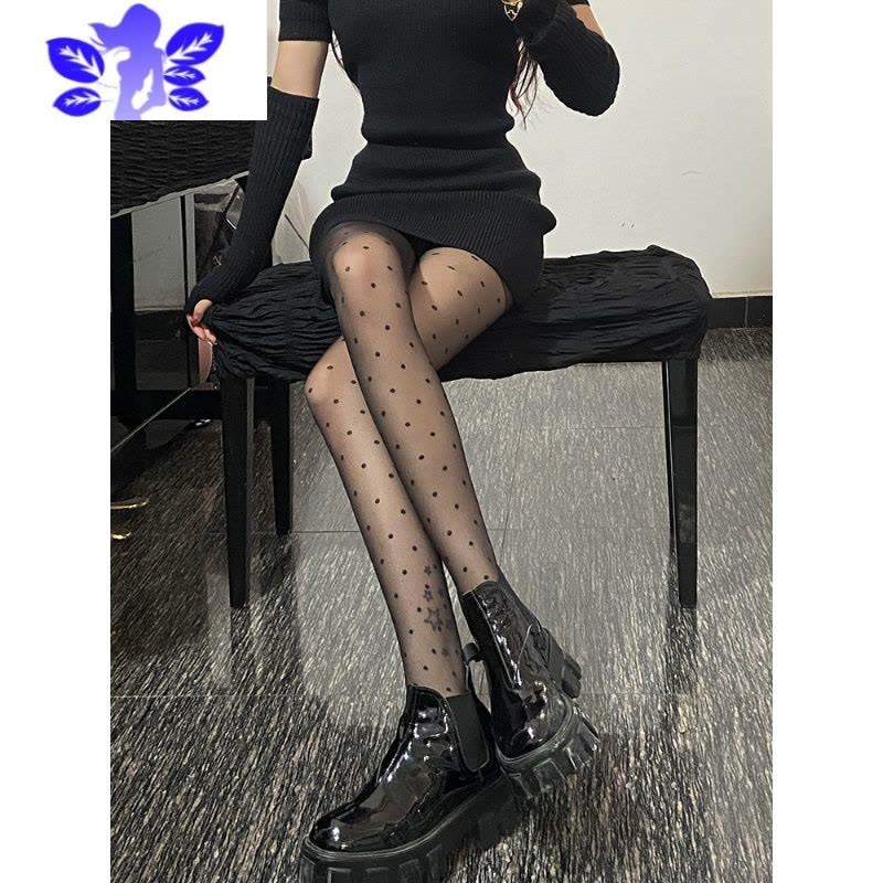 Ideamini小团家!幂式穿搭春季波点黑丝连裤袜超薄圆点性感丝袜高个子加长图片