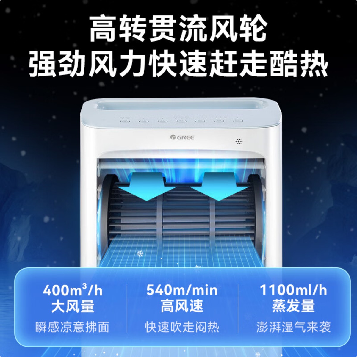 格力(GREE)空调扇家用遥控立式负离子加湿冷风扇 客厅卧室厨房移动水冷电风扇制冷冰晶降温加水加冰水冷风机 KS-10X高清大图
