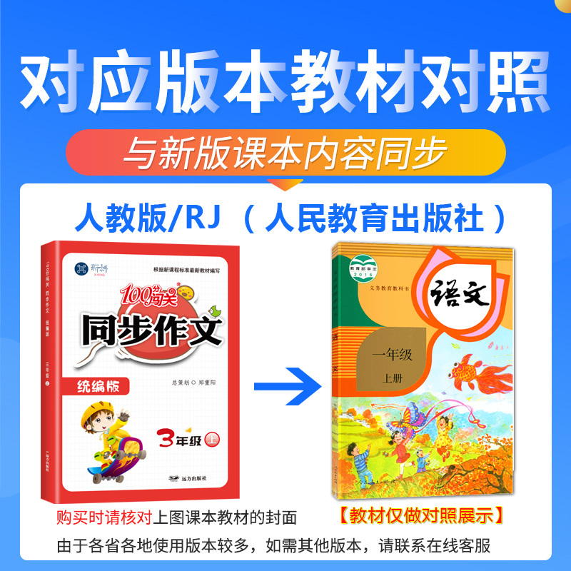 2020新版同步作文三年级上册部编人教版100分闯关小学生课堂小学语文3三年级上册教材课本同步作文写作方法指导小学生作文