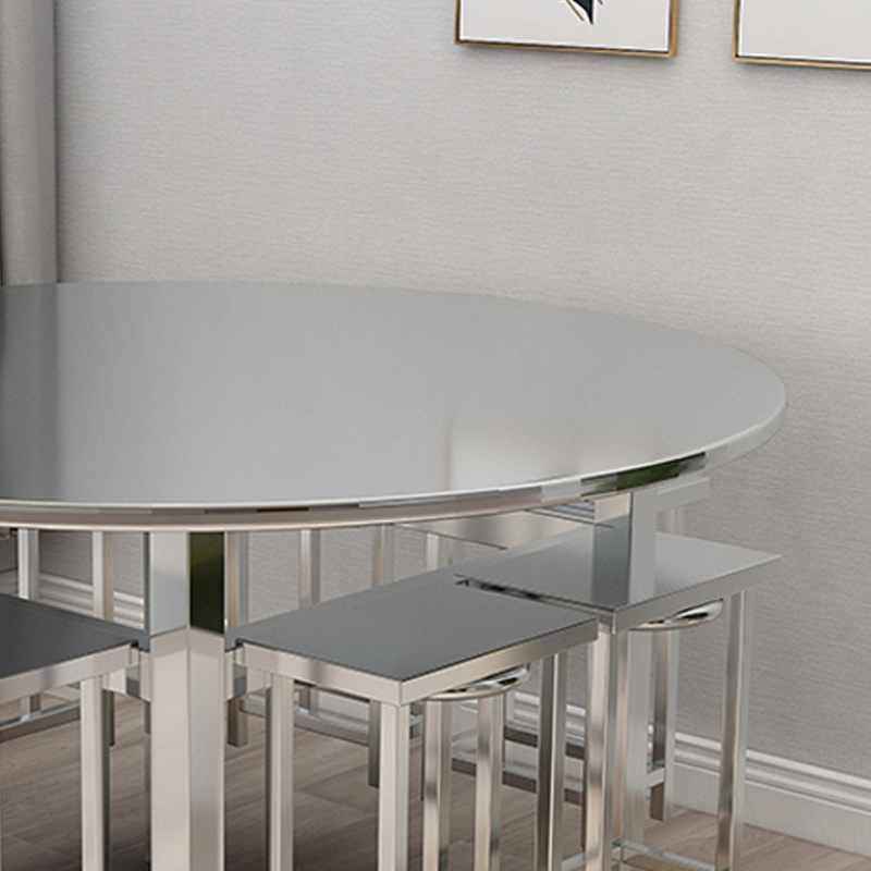 DXBG餐桌学校食堂小吃店快餐桌椅饭堂不锈钢圆桌1200*750高清大图