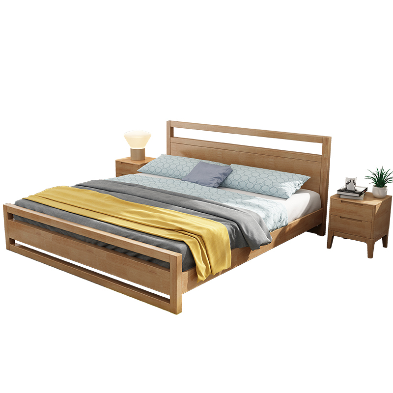 有模有样实木床北欧风格18米双人床主卧15米单人床现代简约原木床