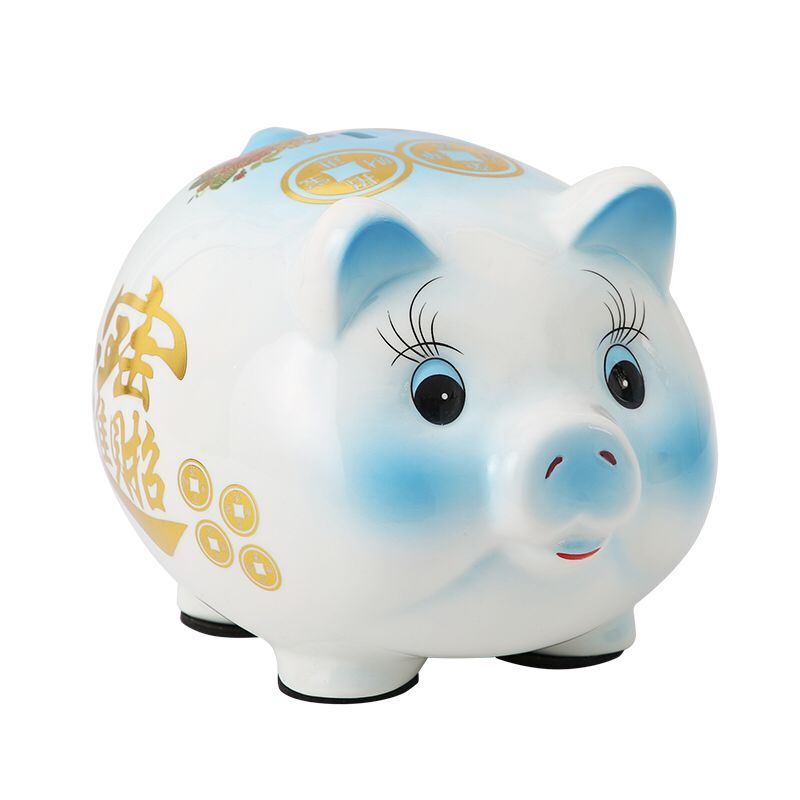 金猪存钱罐不可取儿童储蓄罐储钱猪只进不出抖音大容量大人用家用 三维工匠 蓝色大猪王定制款只进不出存12000硬币高清大图