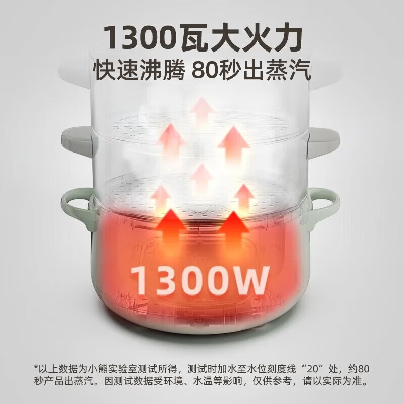 小熊(Bear)电蒸锅多功能电煮锅三层大容量全自动可定时不锈钢高清大图