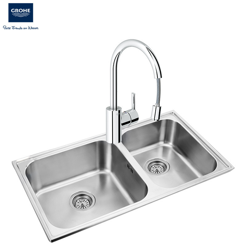 德国高仪grohe水槽双槽厨房水槽不锈钢水槽可抽拉式冷热水龙头31508sd