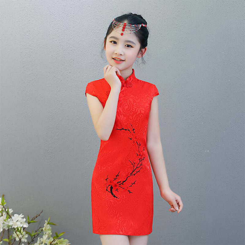 迪鲁奥(diluao)同款 女童旗袍儿童礼服唐装连衣裙改良复古中国风小女