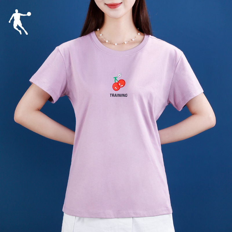 乔丹短袖t恤女2022春夏新款官方透气t恤女潮流休闲百搭半袖女装运动