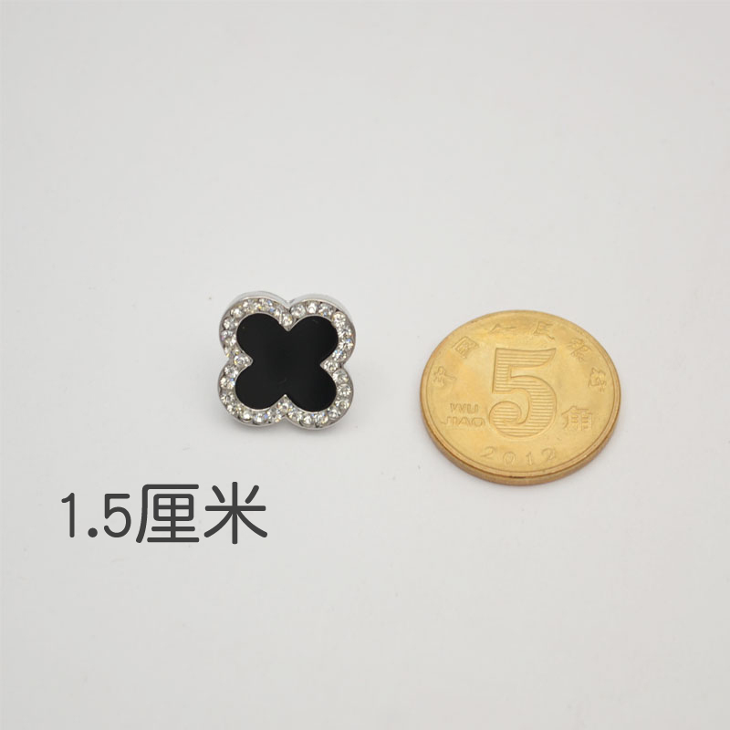 日韩满钻幸运开衫小别针 女款西装衬衫领针 可爱四叶小胸针送女朋友七夕情人节礼物