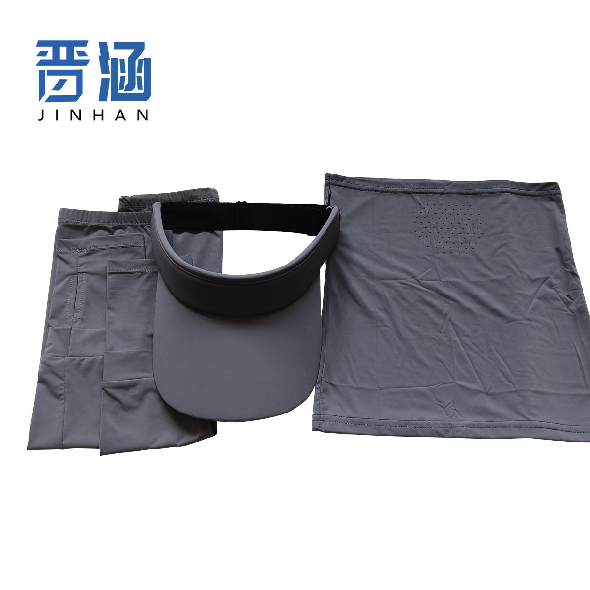 晋涵 帽子冰袖面罩三件套 灰色 /套高清大图
