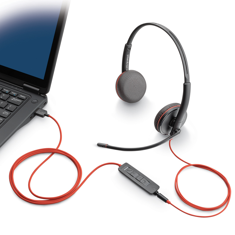 缤特力(Plantronics)C3225 USB-C双耳降噪耳机HIFI商务电话耳麦