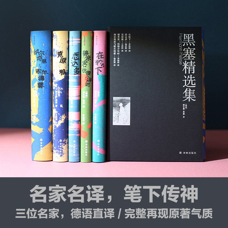 [正版]函套装黑塞精选集全5册 赫尔曼·黑塞著 悉达多+德米安:彷徨少年时+荒原狼+在轮下+纳尔奇思与歌尔得蒙 译林出高清大图