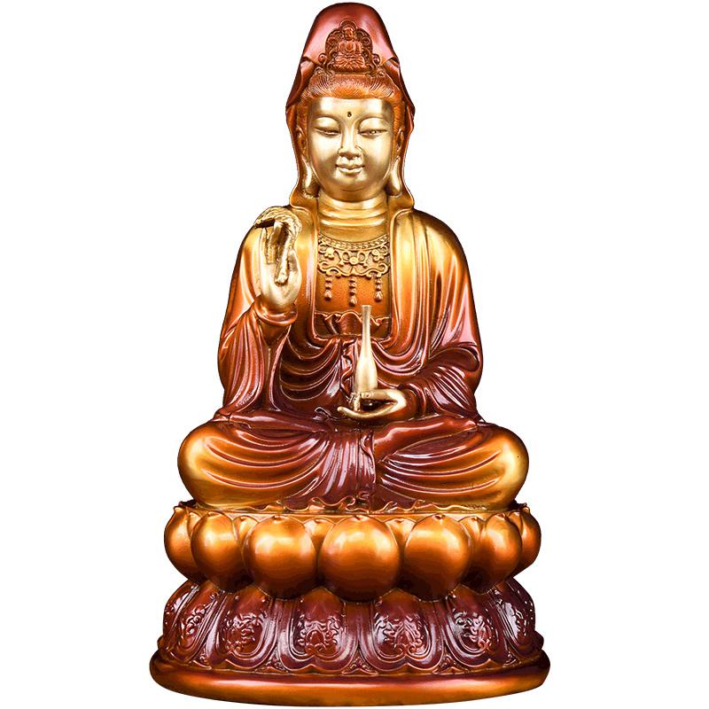 家柏饰(CORATED)观音佛像 铜柳枝观世音佛像摆件 菩萨供奉客厅高清大图