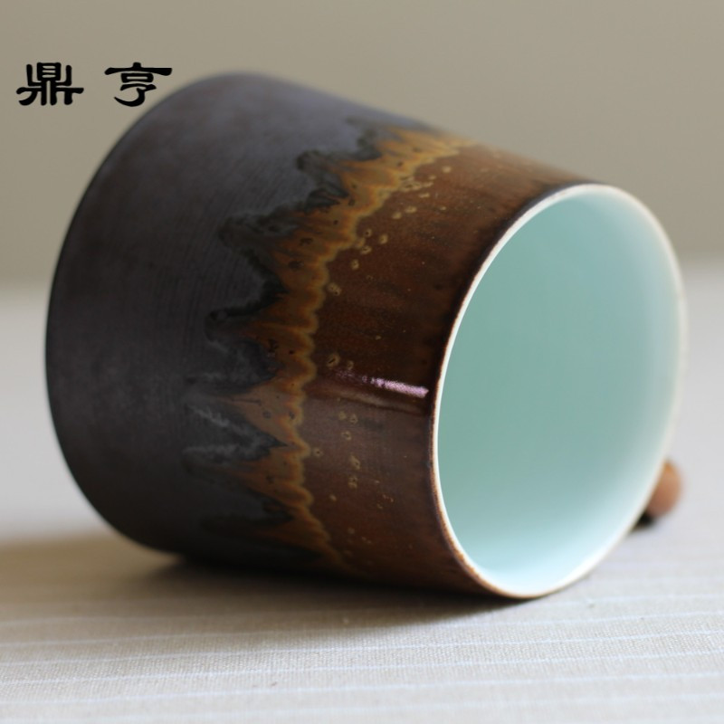 鼎亨复古简约陶瓷杯子个性带勺马克杯创意咖啡杯情侣水杯茶杯定制