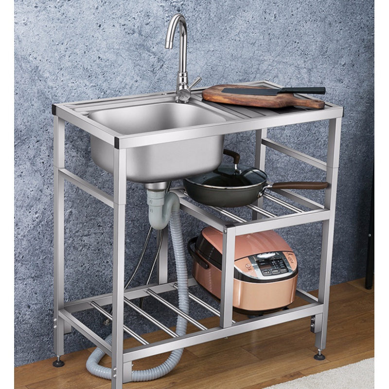 厨房不锈钢支架盆水槽双带单池盆架洗菜洗脸洗碗作台面架子定制