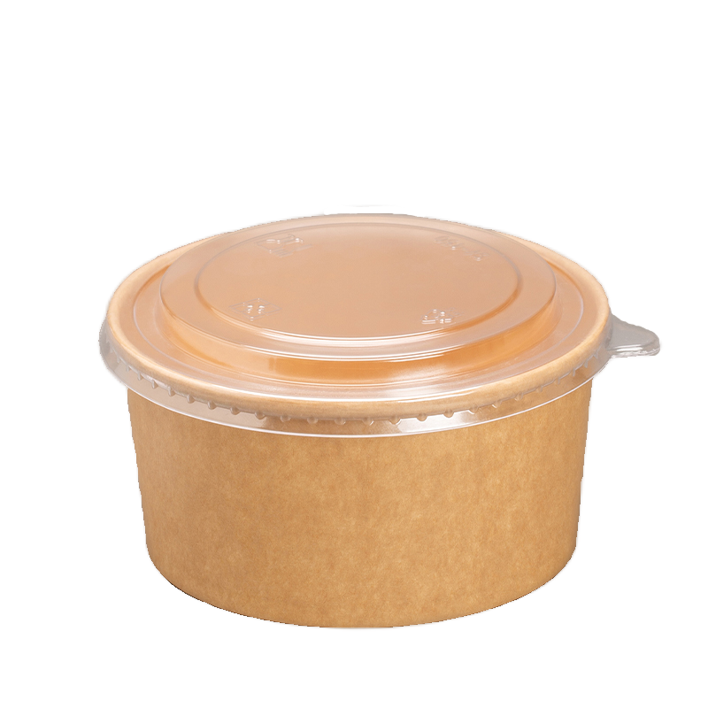 芳草地 3G5481 一次性圆形带盖牛皮纸餐盒 1000ML*50套/箱(单位:箱)