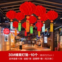 商场节日布置装饰 猜灯谜纸条 字谜灯笼10张套餐【30#蜂窝灯笼款】