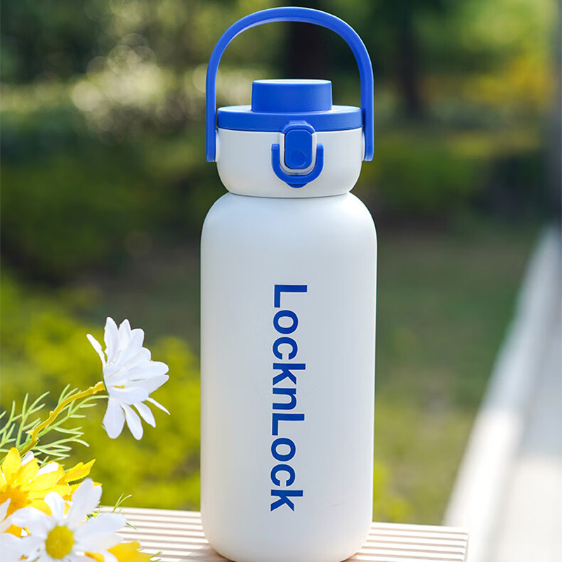 乐扣乐扣保温杯1.3L一杯双饮真空锁温不锈钢内胆白色LHC3333高清大图