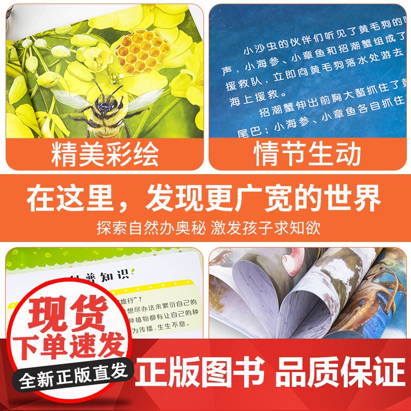 自然物语 小小天气预报员 8册全套儿童科普绘本0到3-4-5-6-7岁大中小班幼儿园宝宝启蒙阅读图画故事书一二年级儿童经高清大图