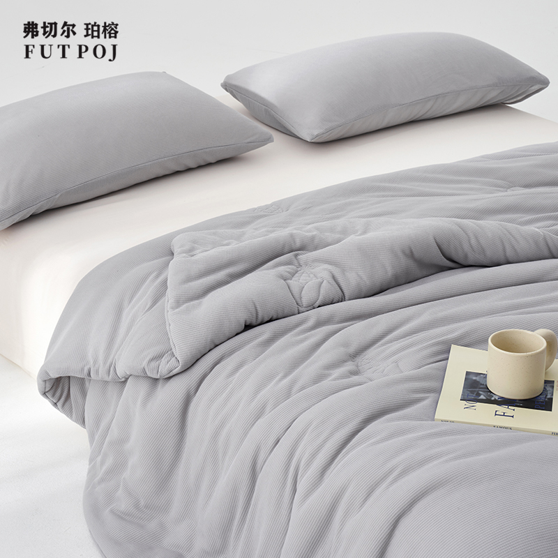 弗切尔珀榕 针织华夫格玉米纤维夏被 雾灰高清大图