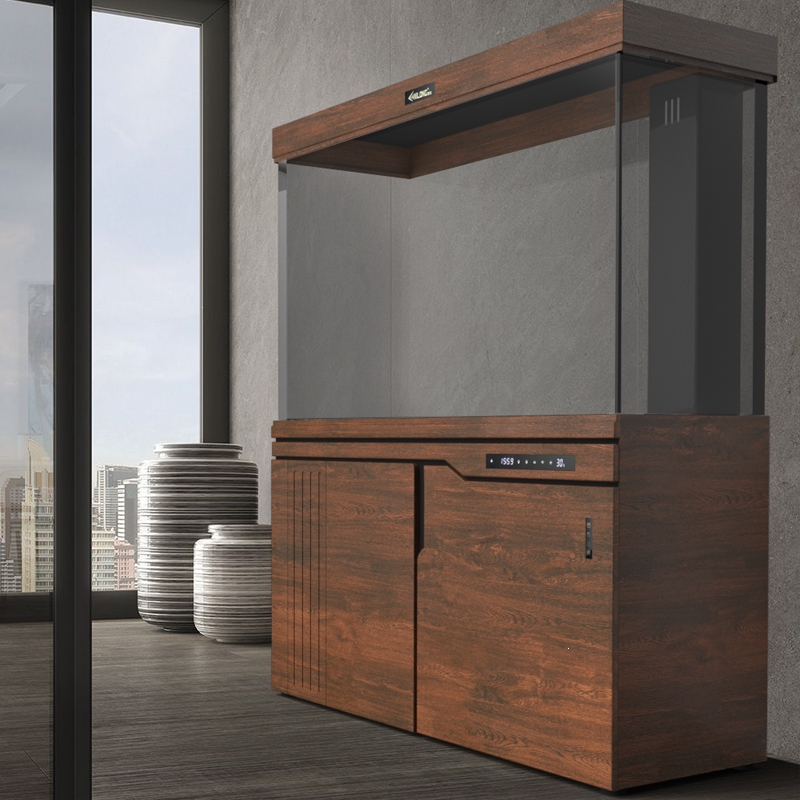 客厅龙鱼缸超白玻璃中大型米妮新款底滤高端屏风隔断水族箱