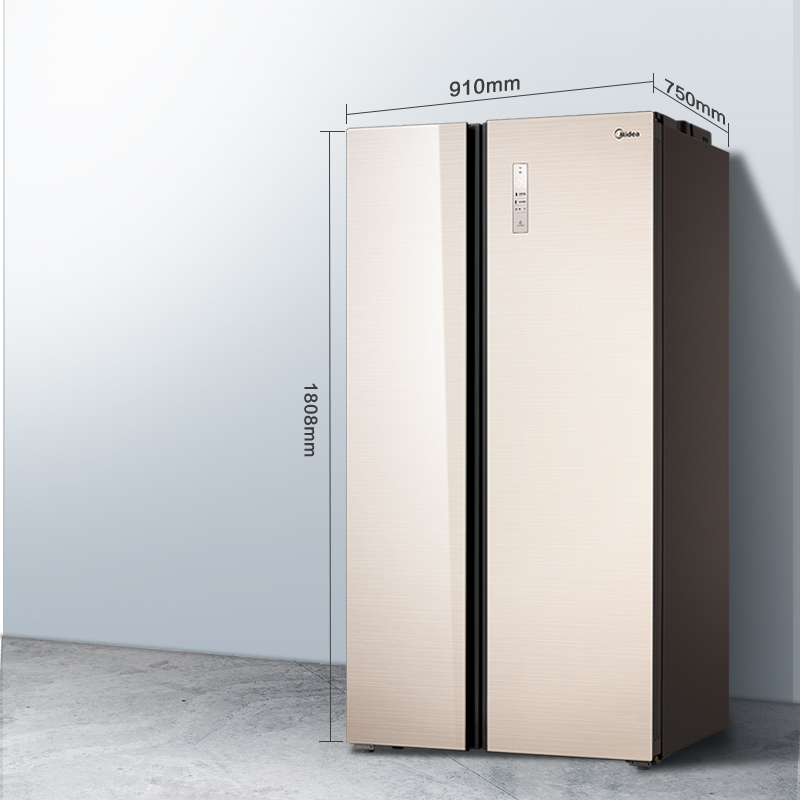 美的(Midea) BCD-616WKGPZM家用大容量对开门电冰箱 极地金