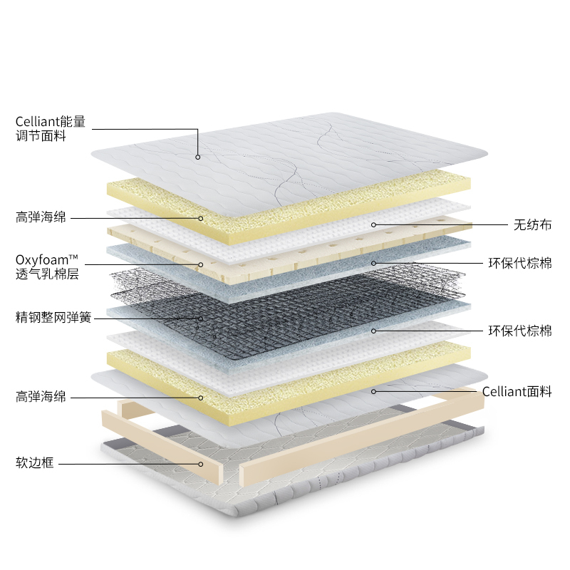 AIRLAND雅兰床垫 睡呗儿童版 专业儿童护脊弹簧床垫 专业能量面料 透气循环清爽加硬 15cm