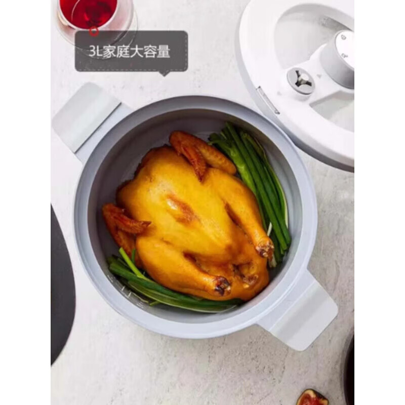 膳魔师(THERMOS)百膳锅微压新型电压力锅家用多功能煲汤锅3升小型电饭煲 白色 3L定制 EHA-4337A高清大图