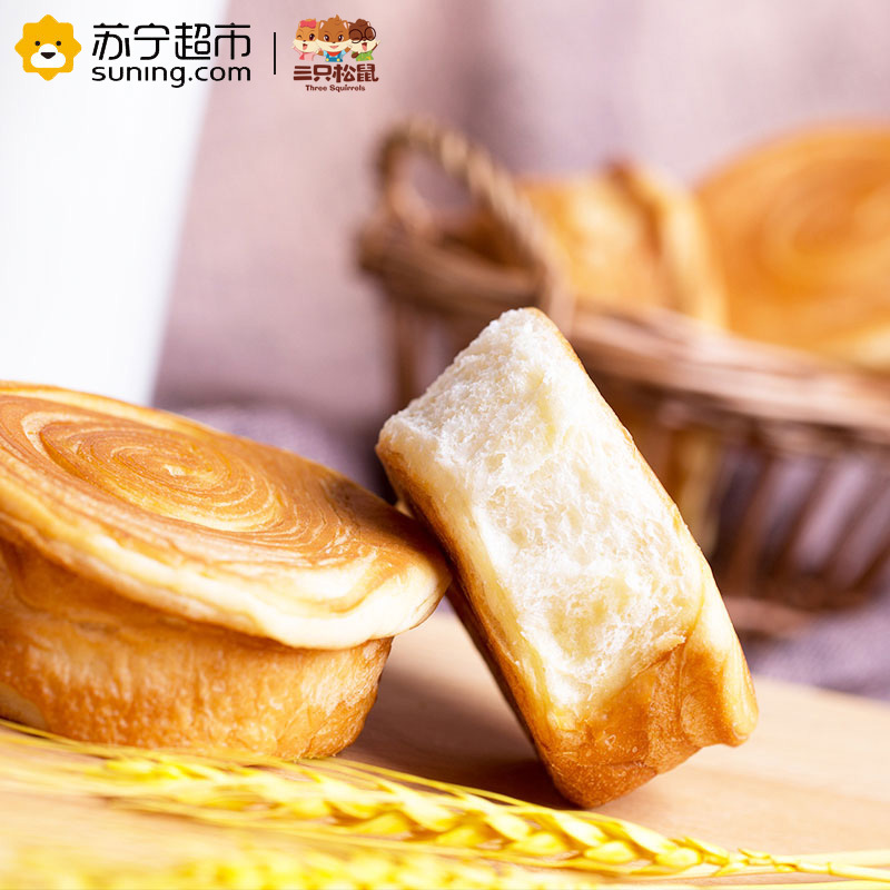 三只松鼠 糕点 手撕面包1000g/箱(早餐面包)