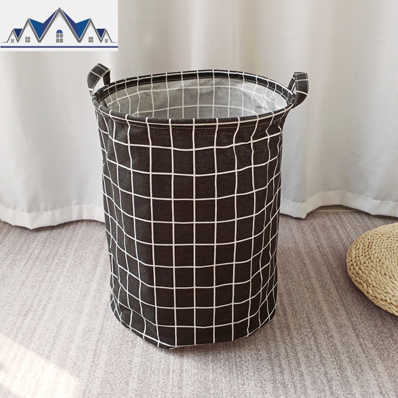脏衣服收纳桶收纳篮布艺玩具收纳筐大号可折叠脏衣篓家居北欧 三维工匠 特价：YT黑格35*45