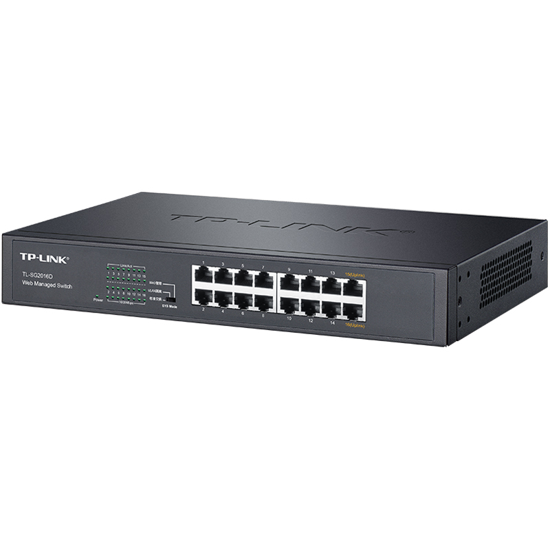 TP-LINK 16口全千兆Web网管交换机 企业级交换器 监控网络网线分线器 分流器 TL-SG2016D