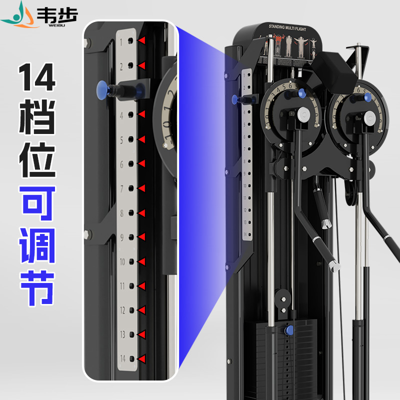 韦步FW8001健身房多功能蝴蝶机侧平举夹胸训练一体双臂机肩部训练侧平举训练器(黑色)高清大图