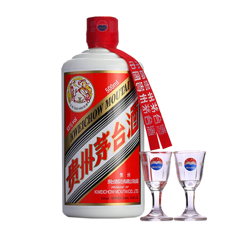 德国直邮mouta飞天茅台53vol500ml贵州茅台酒带杯酱香型白酒