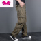 七斓休闲裤男耐磨宽松直筒多口袋工装裤男长裤战术裤加绒加厚