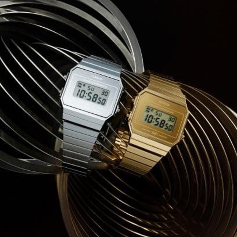 卡西欧(CASIO)纯色表盘石英表男表简约商务防水防震运动手表金属表带商务男款