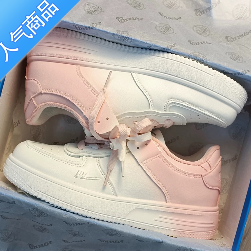 SUNTEK小白鞋女夏季ins潮2023新款百搭厚底薄款透气奶fufu帆布板鞋子款 粉红色 38