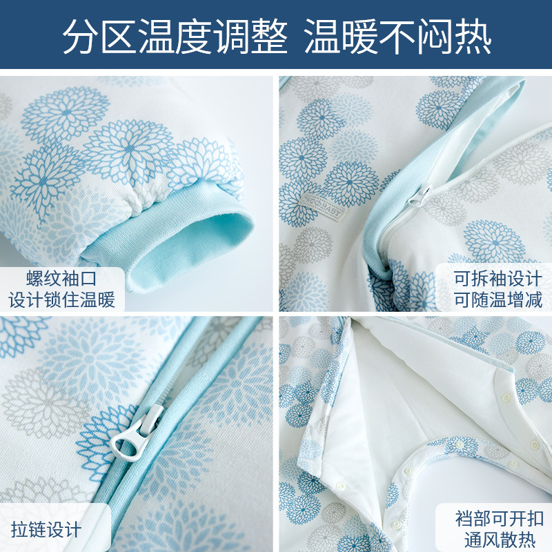 俩个宝宝男女宝宝秋冬加厚睡袋婴幼儿可拆袖分腿睡袋防踢儿童被子脱胆睡袋