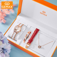 GEMAX/格玛仕专柜正品自动机械表女士时尚潮流休闲陶瓷女表法国轻奢防水表夜光镶钻女神love镂空表盘手表情人节礼物