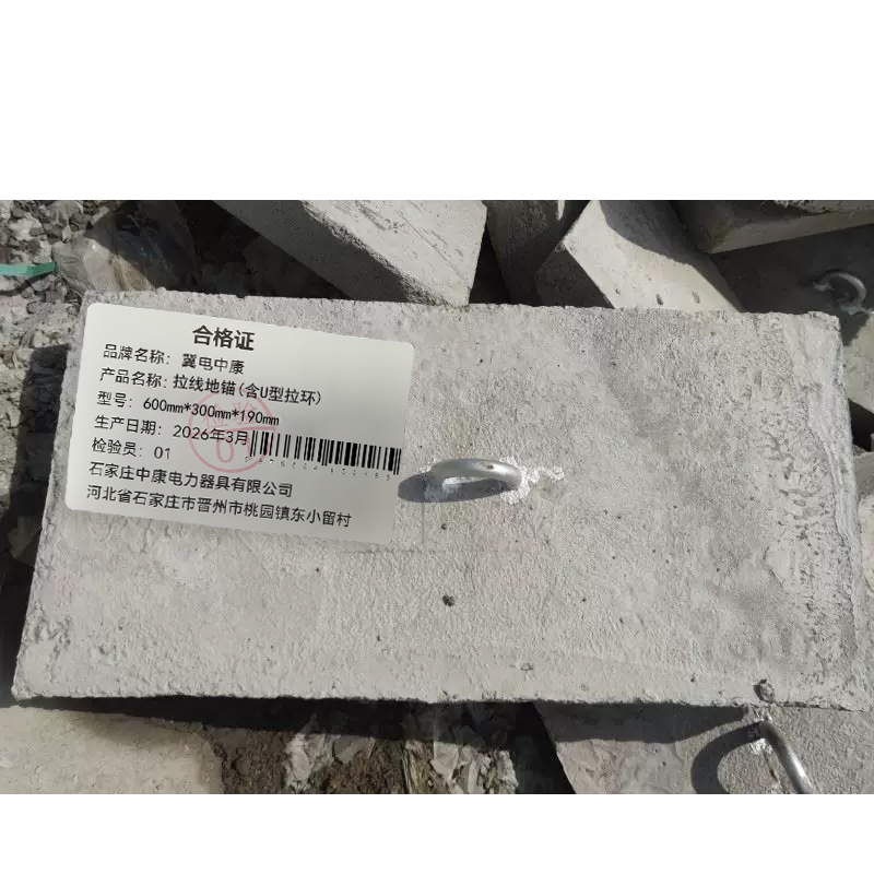 冀电中康 拉线地锚(含U型拉环) 600mm*300mm*190mm 块高清大图
