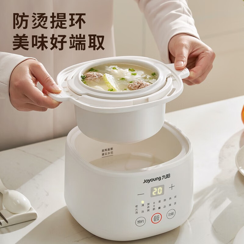 九阳(Joyoung)电炖锅宝宝煮粥锅婴儿辅食锅bb煲汤燕窝电炖盅隔水炖家用陶瓷DG10G-GD102
