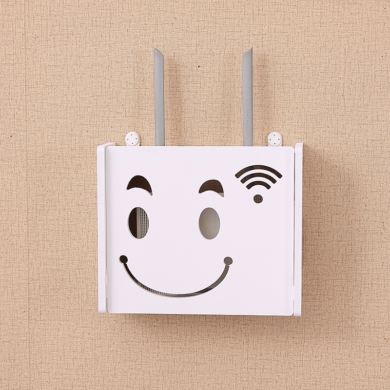 无线路由器收纳盒壁挂WiFi置物架猫装饰免打孔遮挡箱机顶盒架子