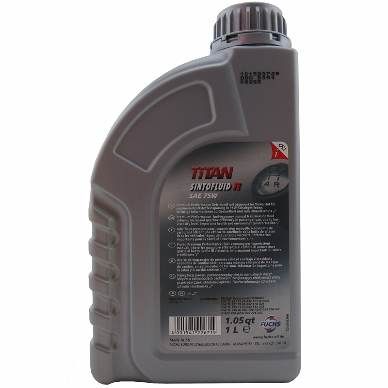 福斯(FUCHS)迅拓干式双离合变速器传动液FE 75W 1L高清大图