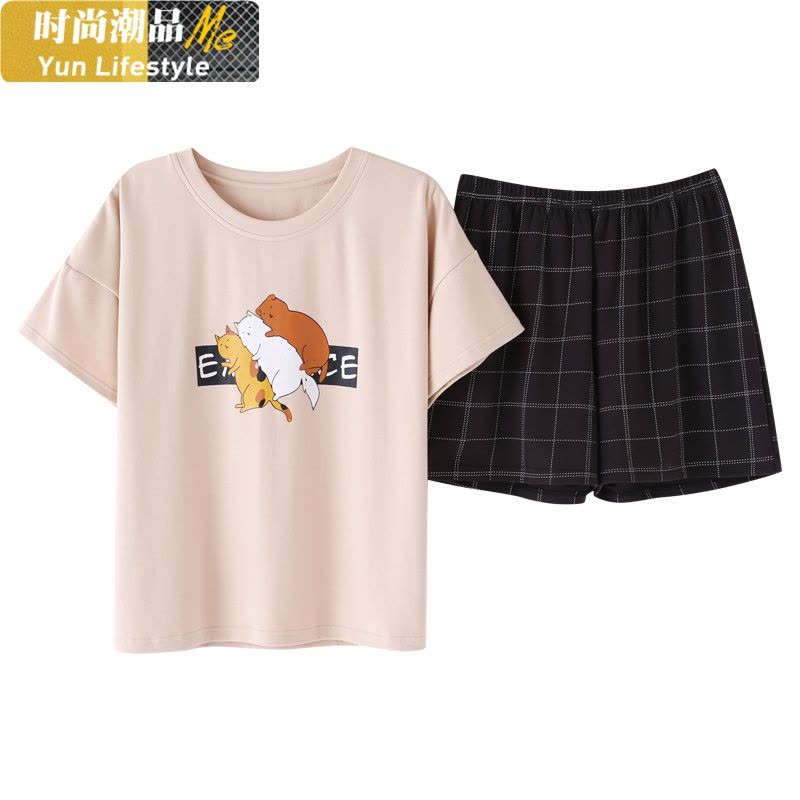 YUNWUXIN睡衣女夏季薄款棉短袖少女士夏天卡通可爱套装春秋冬家居服外穿睡衣图片