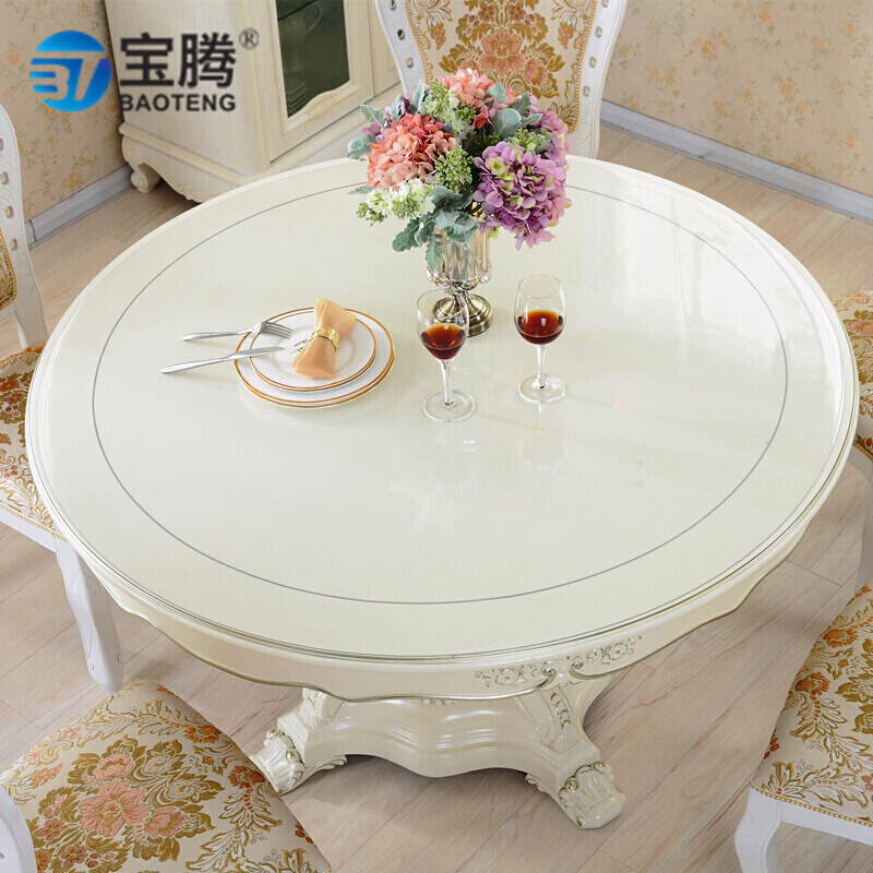 软玻璃PVC圆桌布透明防水餐桌垫塑料茶几垫胶垫酒店台布水晶板